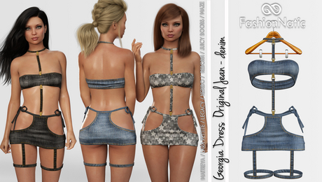 Second Life Marketplace - Georgia Dress Original Jeans Denim - Maitreya